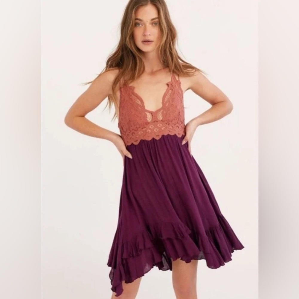 Free People Adella Mini Slip Dress